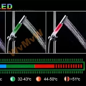 Душ прозрачный термо подсветка воды НАЛИЧИЕ