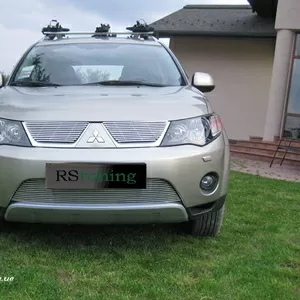 Решетка на радиатор и бампера гриль для Mitsubishi Outlander XL 