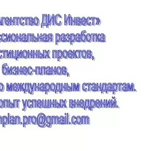 Разработка инвестиционных проектов,  бизнес-планов,  ТЭО...