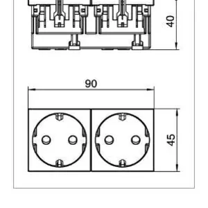 Розетка двойная прямая 0 ° OBO Bettermann