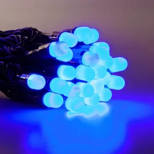 Гирлянда нить уличная 10м,  100led синяя оболочка