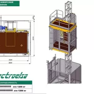 Лифт строительный грузопассажирский Electroelsa ELSA Н15 (EHP 1200)