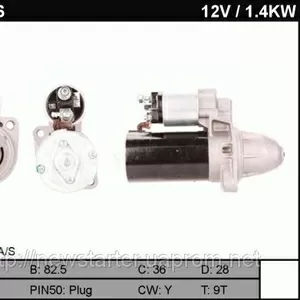 Стартер 12V-1.4kW-9T на Volvo Вольво 360,  740,  240