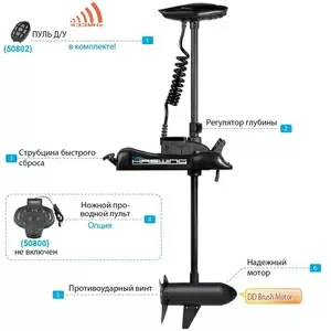 Электромотор лодочный Haswing Cayman B 55Lbs черный 50700