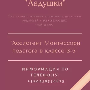 Курс Ассистент Монтессори педагога класс 3-6